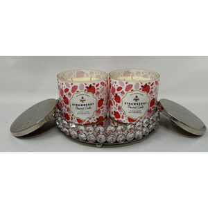 Lot of 2 ~STRAWBERRY POUND CAKE ~ 3 Wick Candle ~ Bath & Body Works ~